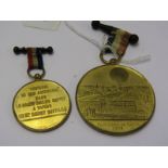 FRENCH BALLOONING MEDALS, gilt souvenir medal "Le Grande Ballon Captif A Vapeur, Mr Henry Giffard,