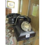 BAKELITE TELEPHONE, black bakelite tabletop telephone, model 332F