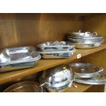 SILVER PLATE, collection of Victorian and Edwardian triple section entree dishes