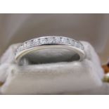 PLATINUM & DIAMOND HALF ETERNITY RING, by Tiffany & Co, chanel set brilliant cut diamonds, approx