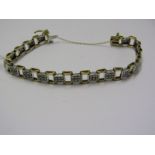 9ct YELLOW GOLD DIAMOND BRACELET, 16.2 grams in weight