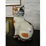 BABBACOMBE POTTERY CAT; Ceramic cat, makers mark 'Lownds Pateman', 11.75" high