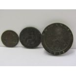 COPPER COINS, including 1797 cartwheel twopence, 1799 half penny and Napoleonic copper coin