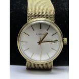 9ct YELLOW GOLD ETERNA AUTOMATIC GENTLEMAN'S WRIST WATCH, Eternamatic 25 jewel with brevete