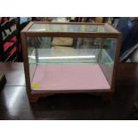 TABLE TOP DISPLAY CASE, slope fronted 2 tier jewellers display cabinet, 15" width