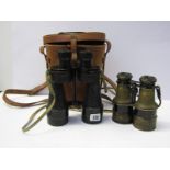 BINOCULARS, pair of original leather cased Range Finders prismatic binoculars, stamped 1941, also