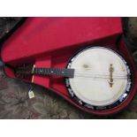 VINTAGE MANDOLIN BANJO, Michigan mandolin banjo, distributed by B & SL,Canada, in vintage hard