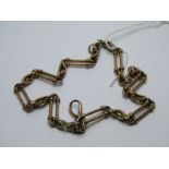9ct YELLOW GOLD ALBERT CHAIN; with swivel link, 33 grms in weight