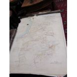 CORNISH MINING, 1869 mining map of Chiverton mining district, unframed