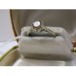 GOLD DIAMOND SOLITAIRE RING, diamond approx 6.4mm, approx 1ct, intermidate brilliant cut diamond