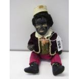 NEGROID DOLL, late 19th Century mache head jointed doll, 7" height