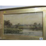 ALBERT STEVENS, signed water colour "View of Cowdray Park, Midhurst" 11" x 20"