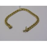 18CT YELLOW GOLD FANCY CURB LINK BRACELET, 26.6 grams in weight