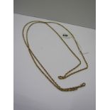 9ct YELLOW GOLD LONG GUARD CHAIN, approx 31 grams, unusual link with swivel clasp