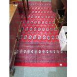 CARPET, Turcoman-design red ground gull motive carpet