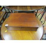 DOCUMENT BOX, 19th Century mahogany table top document box, 16.5" width