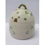 BALEEK, Beehive conserve jar with shamrock decoration, 5" high