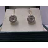 PAIR OF WHITE GOLD DIAMOND STUD EARRINGS, each earring set with centre diamond of approx. 0.2