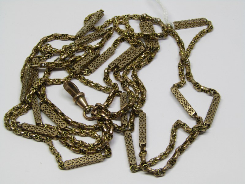 LONG GUARD CHAIN, fancy link approx 34 grams in weight - Image 2 of 2