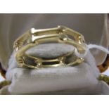 9ct YELLOW GOLD BIKE CHAIN DESIGN RING, 6 grms, size T/U