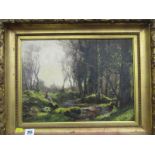 J. NOBLE BARLOW signed oil on canvas "Lamorna Valley", 11" x 15.5"