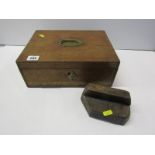ARTIST BOX, Edwardian fitted box together with Eastern buffalo design printing block