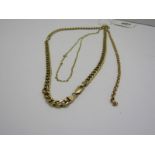 2 GOLD NECKLACES & 1 GOLD BRACELET, 12.6 grams total