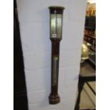 VICTORIAN STICK BAROMETER THERMOMETER, by Cary of London in a mahogany veneered case 39"