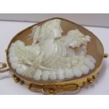 LARGE IMPRESSIVE SHELL CAMEO in gold mount