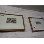 BRIAN HANSCOMB, 2 signed limited edition miniature etchings " Night Hare & Camel Valley"