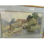 FRANK DUFFIELD, signed water colour "Snuff Mills, Bristol" 11.5" x 19"