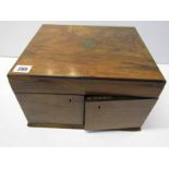 VICTORIAN JEWEL BOX, combined writing slope, figured walnut writing box with fitted jewel