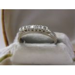 18ct WHITE GOLD DIAMOND 7 STONE ETERNITY STYLE RING, size R/S