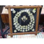 EDELWEISS 19th Century Eidelwiss flower glazed display in chipwork frame, 12" square