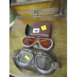 VINTAGE GOGGLES 2 pairs of motorcycle/ aviators goggles 1 boxed