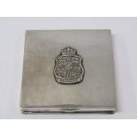 DANISH SILVER, Country applied crest, square form ladies compact