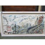 SEAN HAYDEN, oil on canvas "Waterloo Station", 11.5" x 23.5"