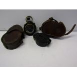 MILITARY COMPASS, original leather cased compass by H Hughes and 1 other compass