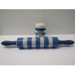 T.G. GREEN CORNISH WARE, flower dredger and rolling pin