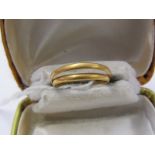 2 x 22ct GOLD RINGS, weight 2.2 grams total