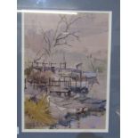 MICHAEL CADMAN, watercolour, "River Frome at Wareham", 13.5" x 9.5"