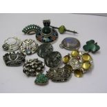 SILVER JEWELS, including pendants and brooches, some stoneset and enamelled