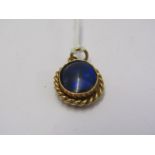 18ct YELLOW GOLD BLACK OPAL PENDANT