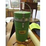 THERMOS VINTAGE METAL CASED FOOD WARMING UNIT, 15" height
