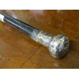 WALKING CANE, silver capped ebony walking cane