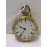 18ct YELLOW GOLD LADIES FOB WATCH, in untested condition