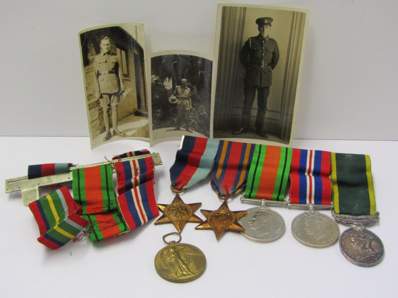 WWII GROUP OF 5 MEDALS, War & Defence medals, 39/45 and Burma Stars, also a George VI Efficiency