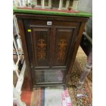 MARQUETRY MUSIC CABINET, Edwardian rosewood glazed base music cabinet