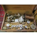 HOROLOGY, cased Larch 6mm collett watch makers lathe with accessories