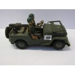 MILITARY TOY, battery operated American jeep, 11" length
